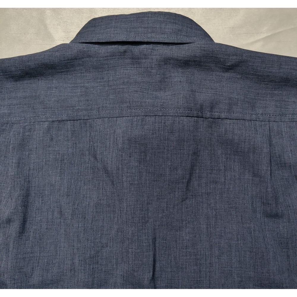 ORVIS Men Medium Blue Black Heather Polyester Button Outdoor Shirt EUC - Picture 13 of 14